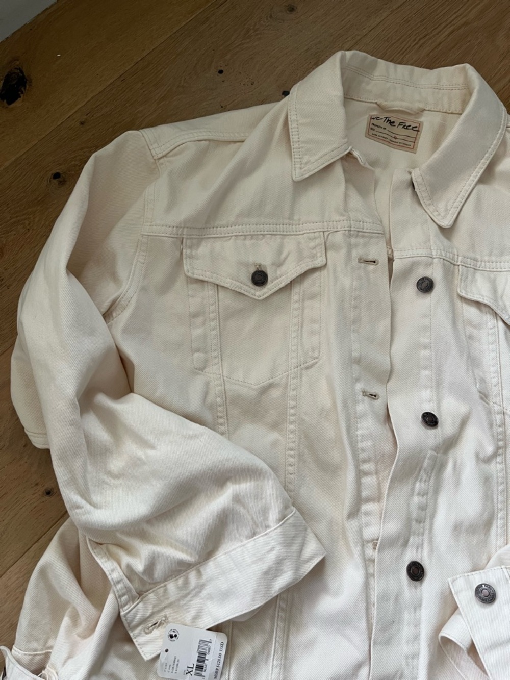 We The Free Cream Denim Jacket free people